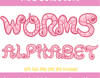 Wiggly Worms Cartoon Lettering Font Design