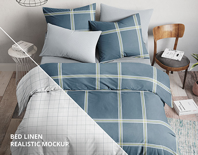 Bed Linen Super Realistic Mockup PSD
