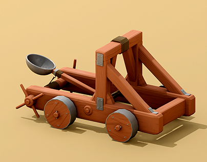 Low poly catapult