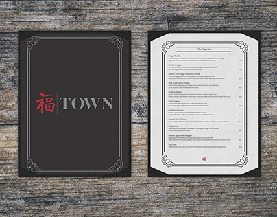 Town menu and table tent design