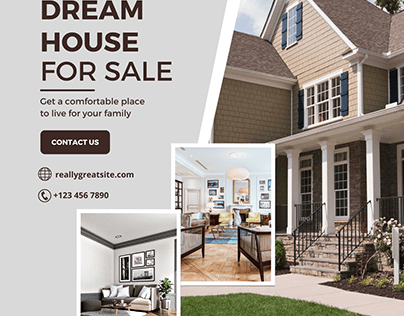 White Beige Dream House Real Estate Property For Sale