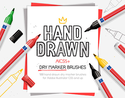 Dry marker brushes for Adobe Illustrator.