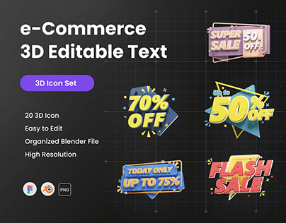 e-Commerce 3D Editable Text