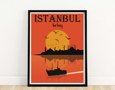 İstanbul. Retro Travel poster design
