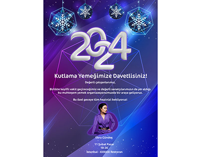 2024 New Year's Eve Dinner Invitation Poster