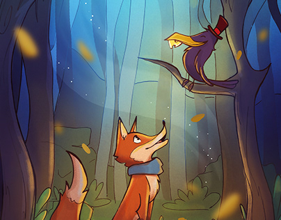 Ilustração: O corvo e a raposa