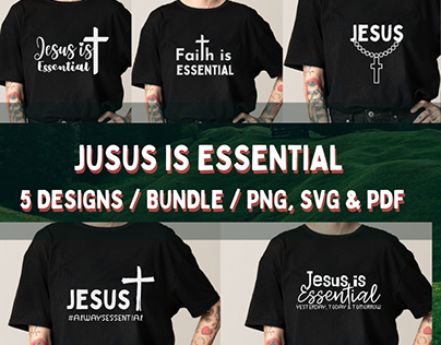 Jesus is Essential Typography Minimal Shirt Designs
