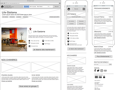 The People Hostel wireframes