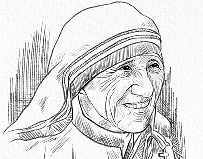 Mother Teresa Drawing by Chris Greenwood - Pixels-saigonsouth.com.vn