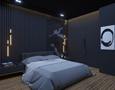 Modern Contemporary Bedroom - Blacked Theme