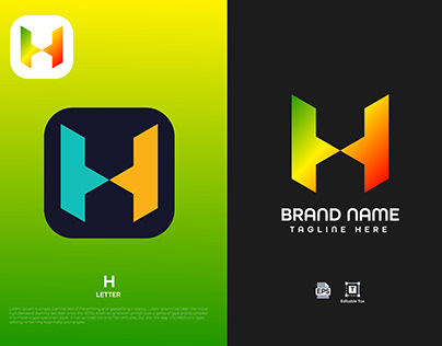 h modern letter logo