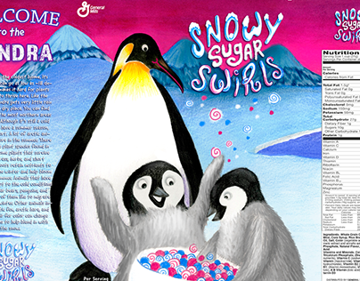 "Snowy Sugar Swirls" Cereal - Packaging Design