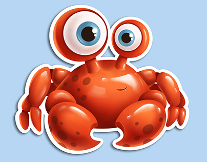 Сartoon Character Design. Crab illustration