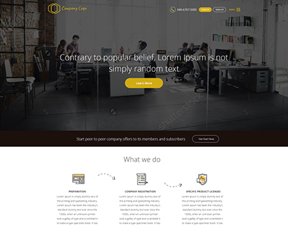 Company Sample Web Template Fully Layered Ready to Use