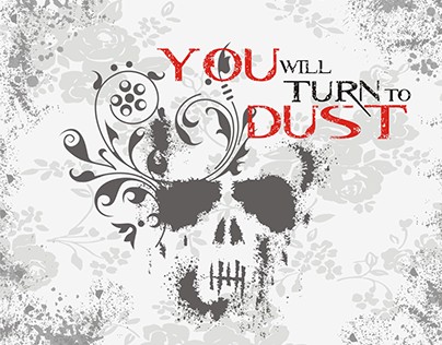 Skull and Dust on White