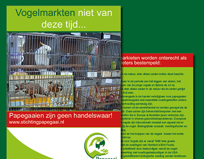 Flyer: vogelmarkten niet van deze tijd