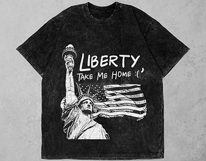 Liberty America Artwork - Washed Tshirt Merch