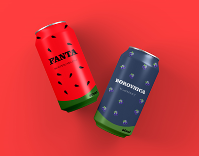 Watermelon and blueberry juices