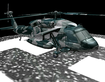 3D modeling military helicopter