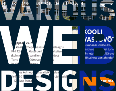 Various web designs 2013-2015