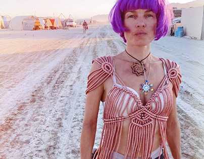 Macramé Dress Project for Burning Man Festival