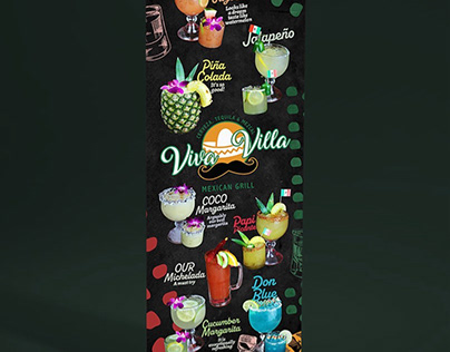 Menu Design - Deinks Banner for Viva Villa