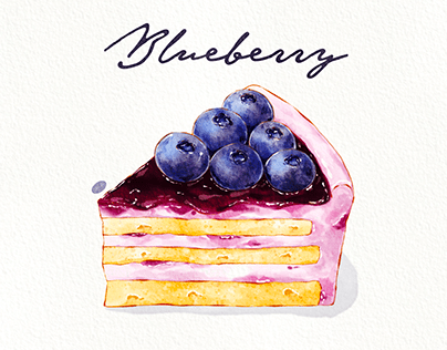 Project thumbnail - Digital Illustration - Blueberry Cheesecake