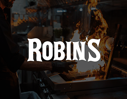 Grill Restaurant "Robins" logo, brand identity