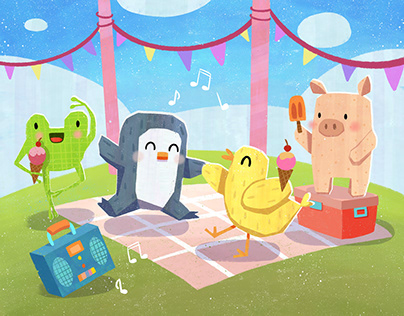 Ice Cream Party - Children's illustration
