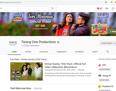 Tarang Cine Productions Youtube