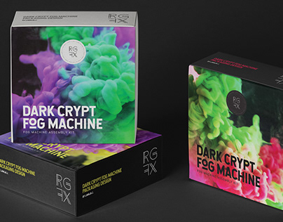 Dark Crypt Fog Machine Packaging Design