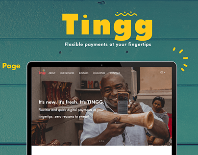 "Introducing Tingg" Product introduction web UI