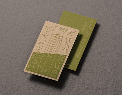 Business Cards of a Sugarcane Straw Brand