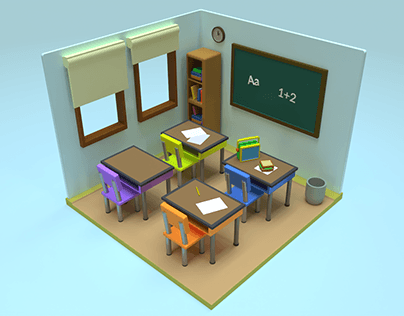 AR | 3D Low poly Classroom