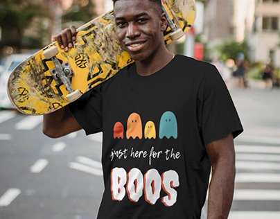 JUST HERE FOR BOOS FUNNY GHOST T-SHIRT