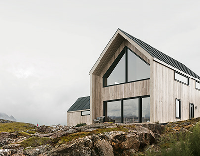3D visualization of a modern house in Norway