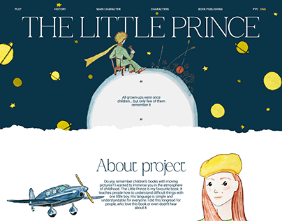 The Little Prince. Longread. Web design.