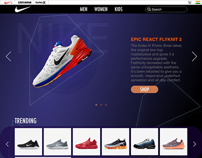 Nike website redesign concept
