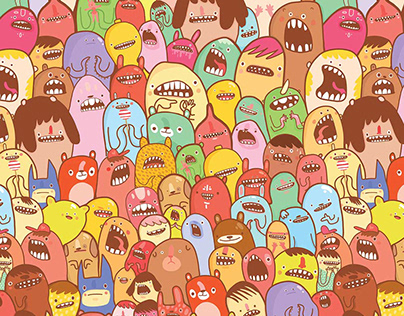 Many happy faces - Pattern design