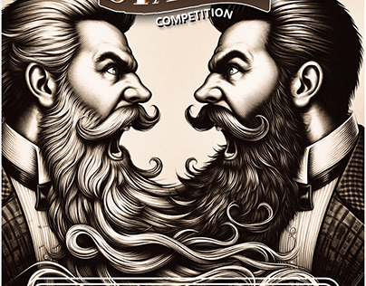 Elegant Beard Competition Poster Design
