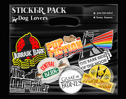 STICKER PACK FAMOUS LOGOS DOG LOVERS (word play)