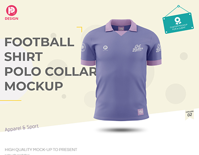 Football Shirt Polo Collar V2 Mockup