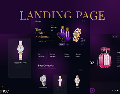 Luxury industry landing page design
