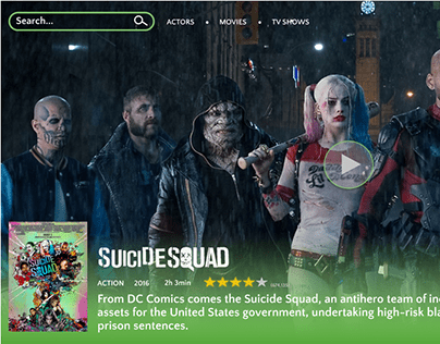 Website for the movie "Suicide Squad" (Student Work)