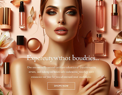 Landing page design for beauty products