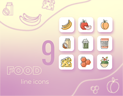 9 Food Line Icons