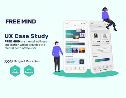 UX case study - (FreeMind) Mental Wellness App