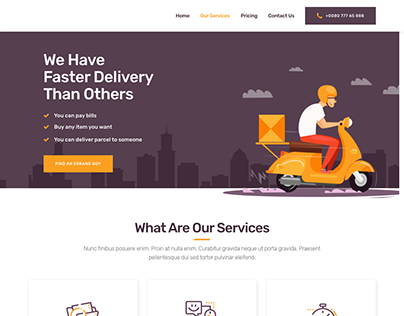 Delivary Service Website Design