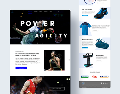 Badminton Home web design UI/UX