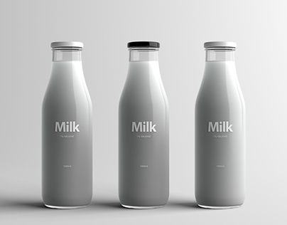 Milk Bottle Packaging Mock-Up